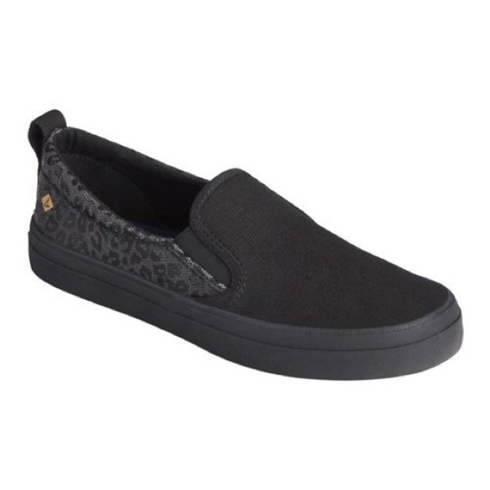 Sperry Twin Gore Slip On Sneaker Black Leopard